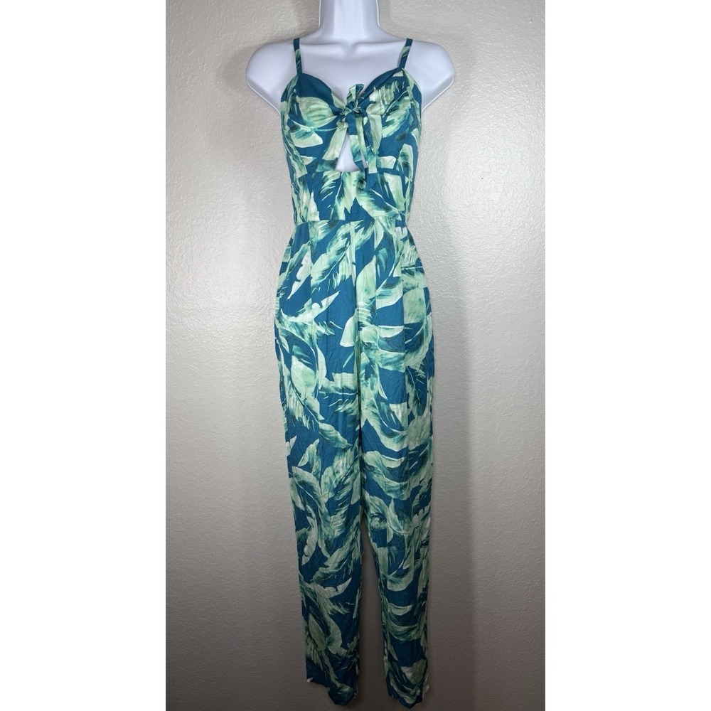 Tropical Palm Leaf Jumpsuit Womens 6 Resort Vacation Cruise Beach Summer Hawaii